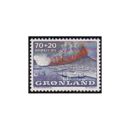 1973. 70+20 Øre Heimaey, AFA nr. 86 postfrisk