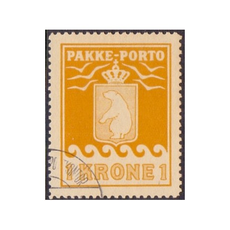 Grønland/Greenland 1936. 1 Kr. Orange. AFA nr. 14 postfrisk stemplet