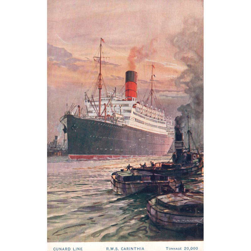 England. Cunard Line "R. M. S. CARINTHIA", ubrugt