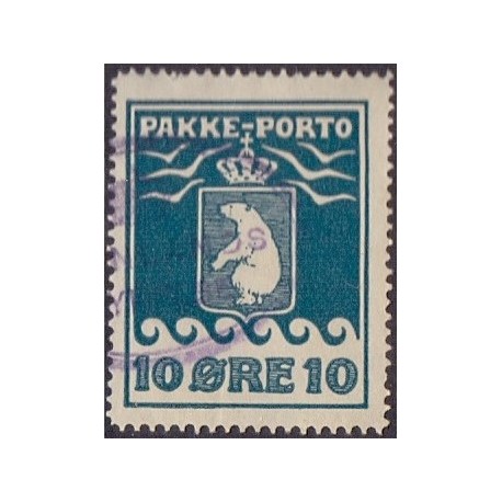 Grønland/Greenland 1915. 10 Øre. Blå . AFA nr.7I. postfrisk stemplet