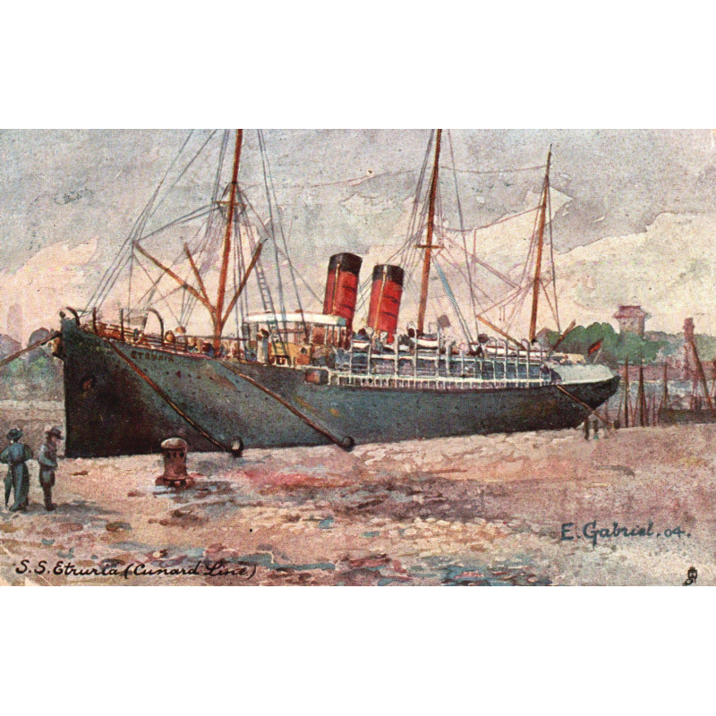 England. Cunard Line "S.S. ETRURIA", ubrugt