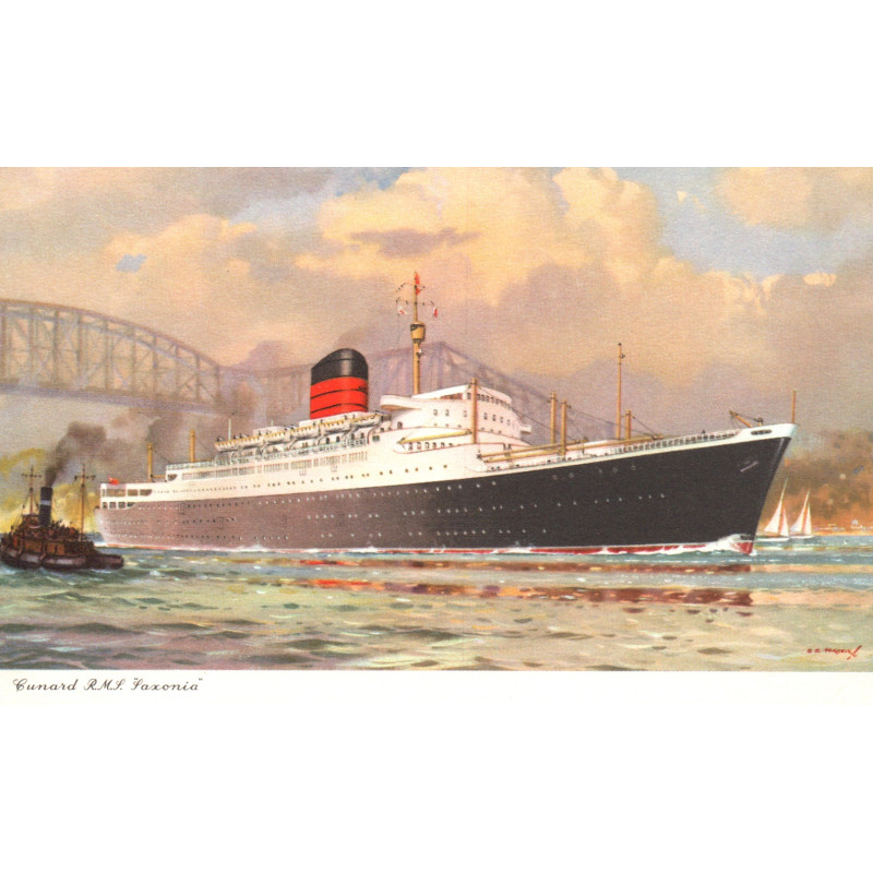 England. Cunard Line "R. M. S. SAXONIA", ubrugt