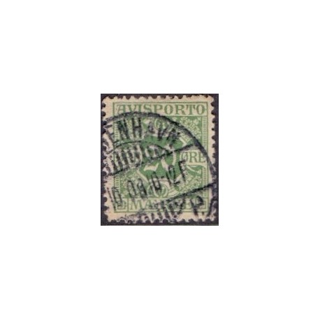 Avisporto. 1907. 20 Øre, grøn, AFA. nr. 5,  ubrugt, postfrisk, stemplet