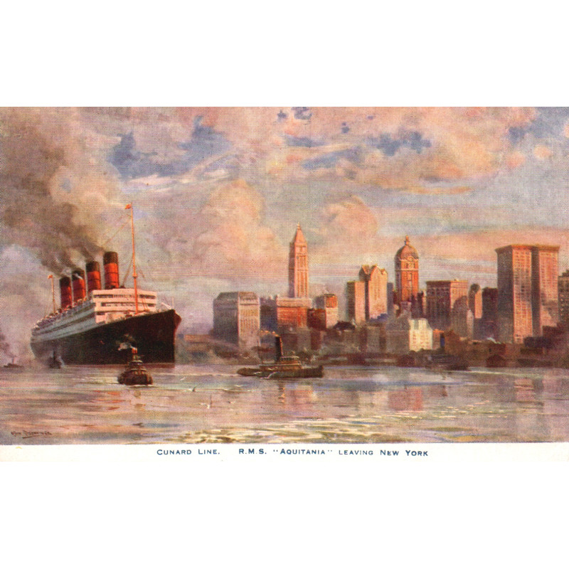 England. Cunard Line "R.M.S. AQUITANIA", ubrugt