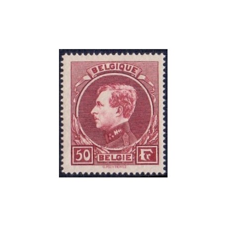 Belgien 1929. 50 fr. vinrød. AFA 269 ** postfrisk