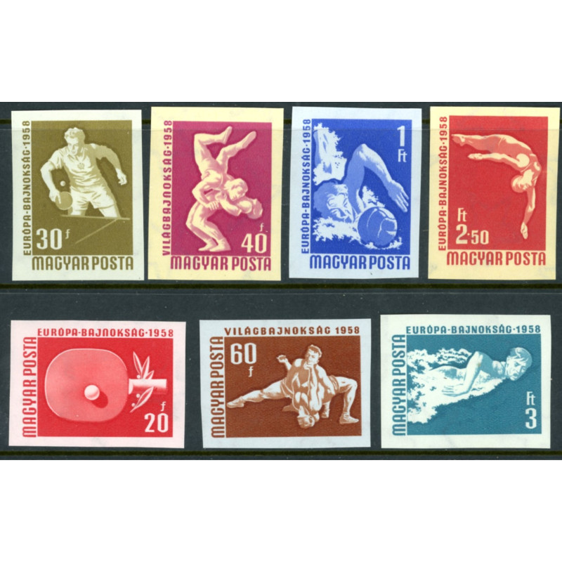 Ungarn. 1958. Sportsudgave. Utakket AFA nr. 1517-23U **