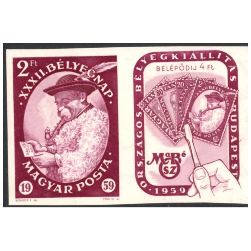 Ungarn.1959. Frimærkets dag. UTAKKET. AFA nr. 1553-54U ** *  (o)