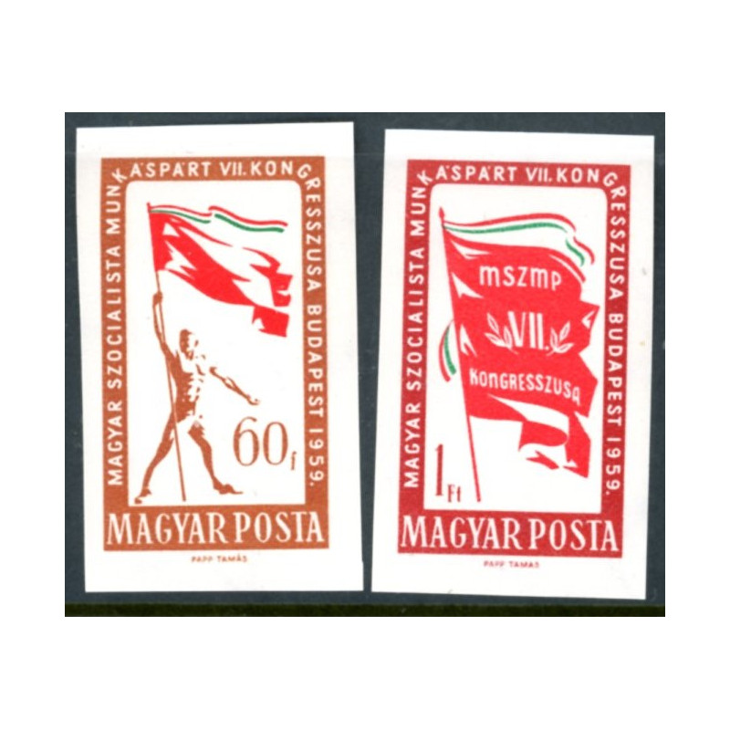 Ungarn/Hungary.1959. 7. Partikongres. UTAKKET. AFA nr. 1611-12 ** *  (o)