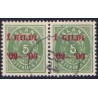 Island 1902. 5 aur grøn i parstykke,  med nr. st. 84, AFA nr. 26B