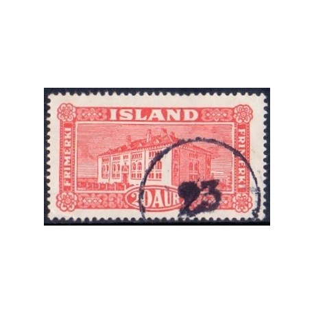 Island 1925. 20 aur rød, med nr. st. 23, AFA nr. 116