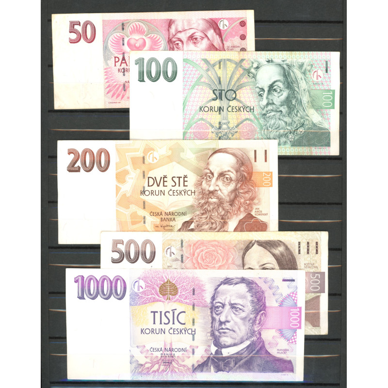Tjekkiet/Czech Republic. 50-1000 Korun "01-1+"
