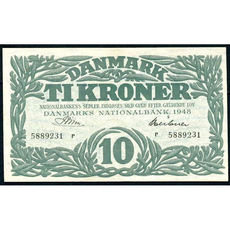 Danmark. 10 kr. Sieg 122 DOP 131 Pick 37D-F 1948 M "1"