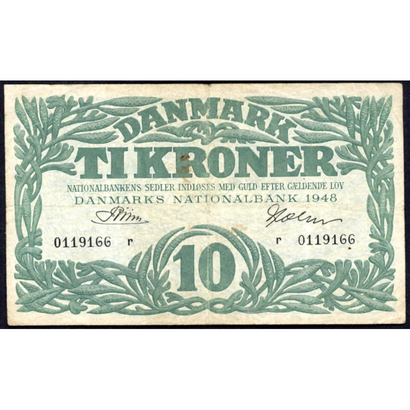 Danmark. 10 kr. Sieg 122 DOP 131 Pick 37D-F 1948 R (01)