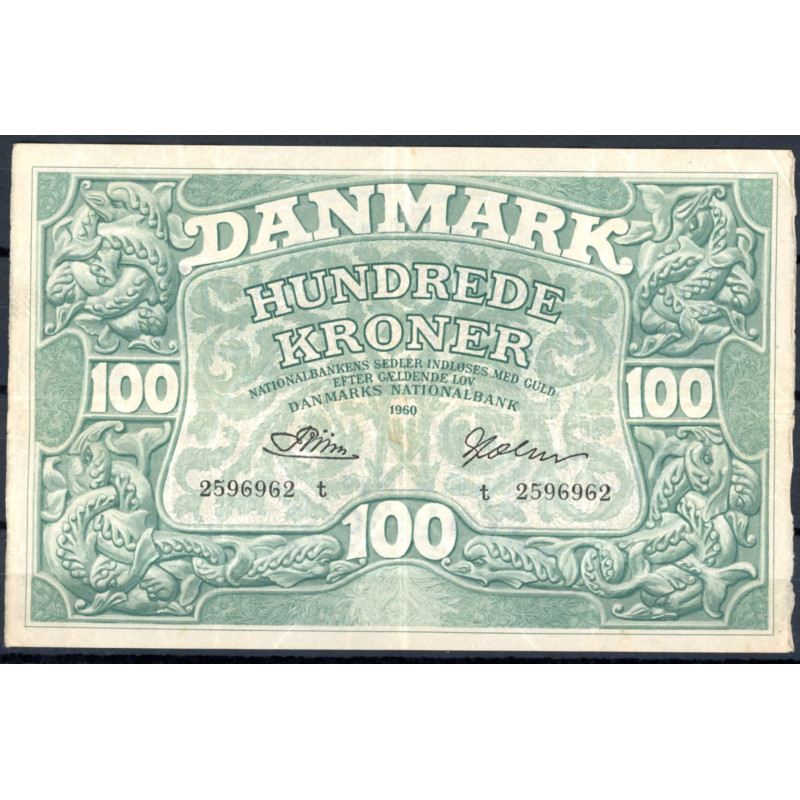 Danmark. 100 kr. Sieg 126 DOP 135 Pick 39 1960 VF