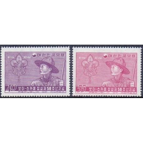 Korea, 1957 Scout complete set. michel no. 238-39 ** MNH.