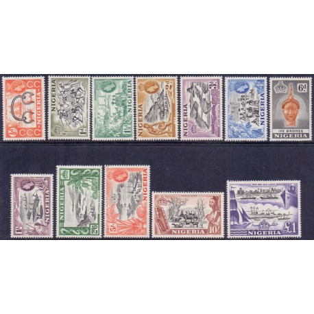 Nigeria, 1957 Landscapes. complete set. michel no. 71-83 ** MNH.
