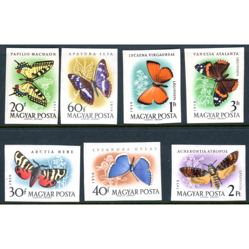 Ungarn/Hungary. 1959. Sommerfugle.  UTAKKET. AFA nr. 1604-10U ** *  (o)