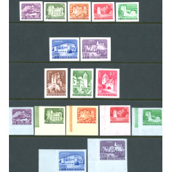 Ungarn. 1960. Slotte, Hvidt og farvet papir UTAKKET AFA nr 1621-30U/1621AU-27AU **