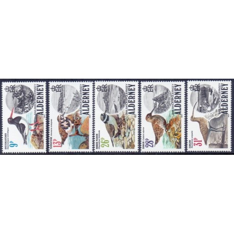 Alderney. 1984. Birds complete set. AFA 13-17** MNH.