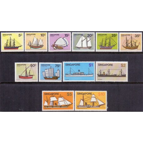 Singapore 1980. Ships, complete set. michel no. 343-54 ** MNH