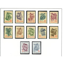 Ungarn. 1958. Luftpost. UTAKKET AFA nr. 1533-41, 1552U *(o) **