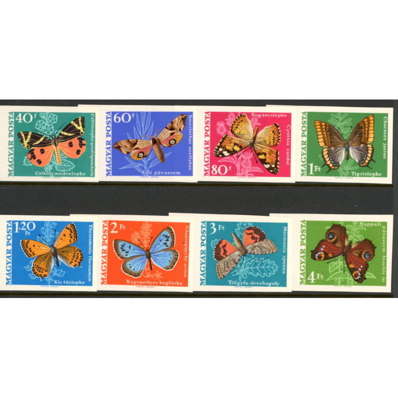 Ungarn. 1969. Sommerfugle. UTAKKET, AFA nr. 2445-52U **       (o)