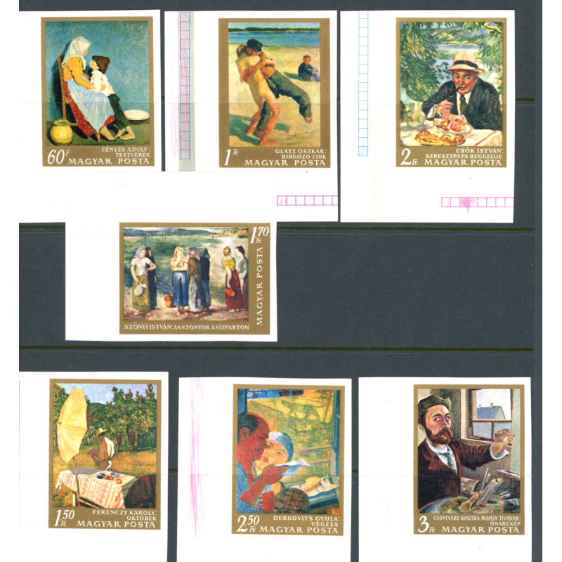 Ungarn. 1967. Malerier II. UTAKKET, AFA nr. 2279-85U **          (o)