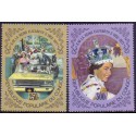 Rep. pop du Congo 1977. Queen E. imper, and perfor michel no.  601-02 ** MNH