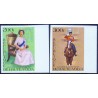 Rep. Haute-Volta 1977. Queen E. imper, and perfor michel no.  676-77 ** MNH