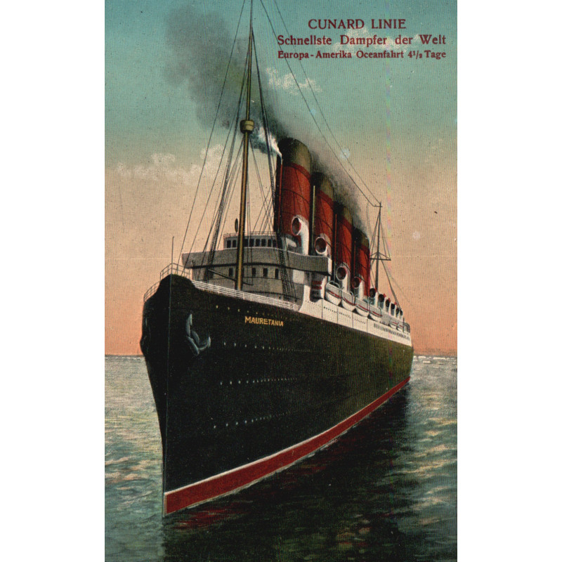 England. Cunard Line "MAURETANIA", ubrugt