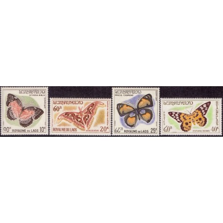 Laos. Butterfly in complete set. Michel 151-54**/MNH