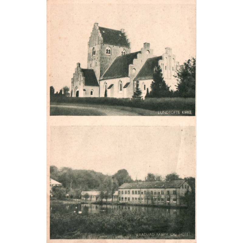 Lundtofte og Holte. Kirke og Raadvad fabrik og hotel. Brugt