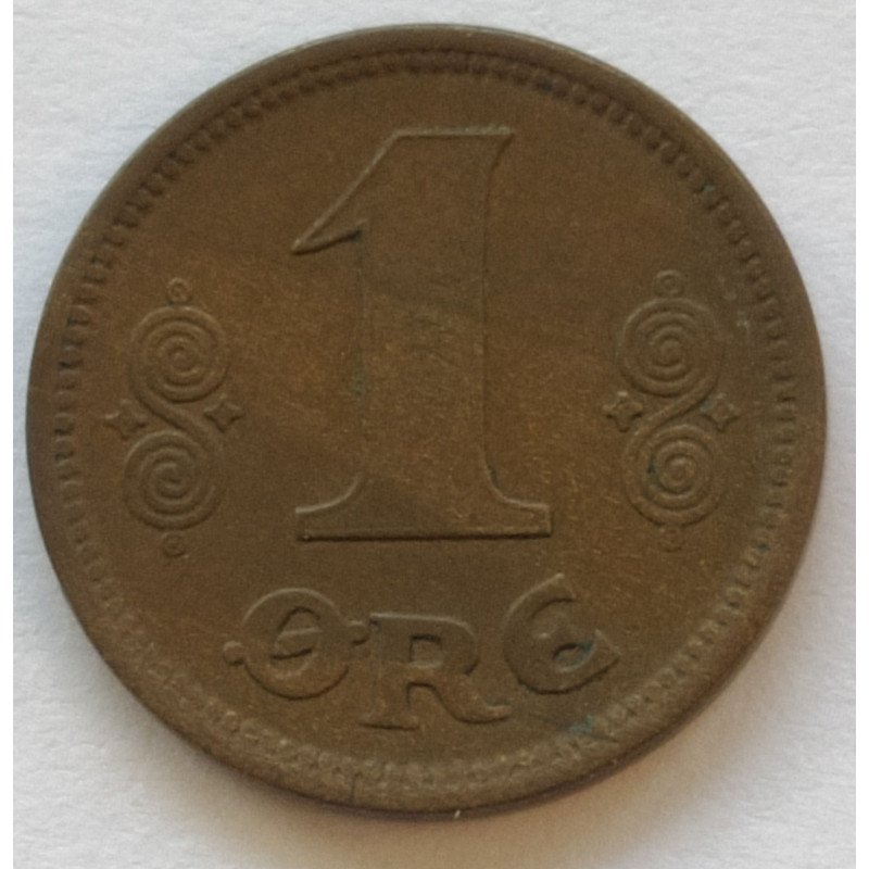 1 Øre. Chr. X. 1922 i en flot kvalitet for type og årstal.