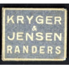 Frimærkepenge 1 Øre "Kryger & Jensen Randers" Blå