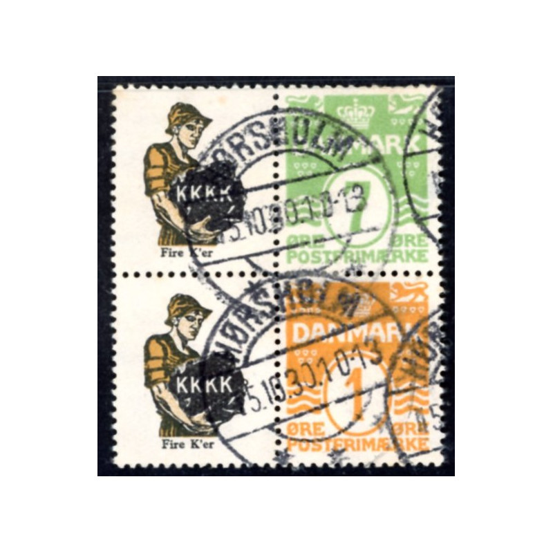 K. K. K. K. 4-blok. AFA nr. 31/34 st. **          stemplet postfrisk brev