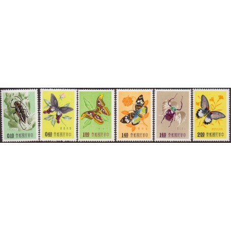 Taiwan. Butterfly/bugs in complete set. Michel no. 282-87 **/MNH