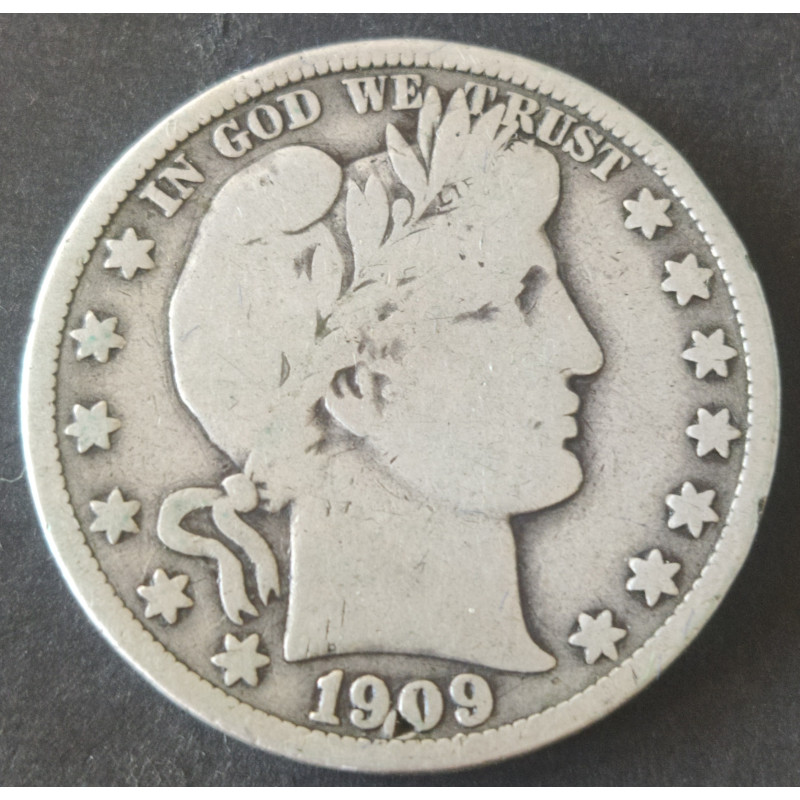 USA. 1909. Barber Half Dollar/50 Cent, "with Error in 1909"