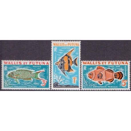 Wallis et Futuna. Fish, complete set. Michel service no. 37-39 **/MNH.