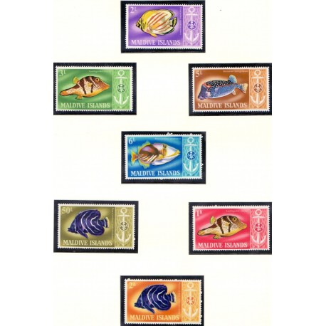 Maldive Islands. Fish in complete set. Michel no. 217-23 **/MNH.