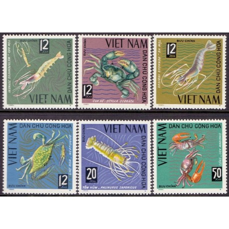 Vietnam. Shellfish in complete set. Michel no. 387-92 **/MNH.