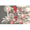 Glædeligt Jul. Nisse rider på gris, brugt (stenders) Julemærke 1930
