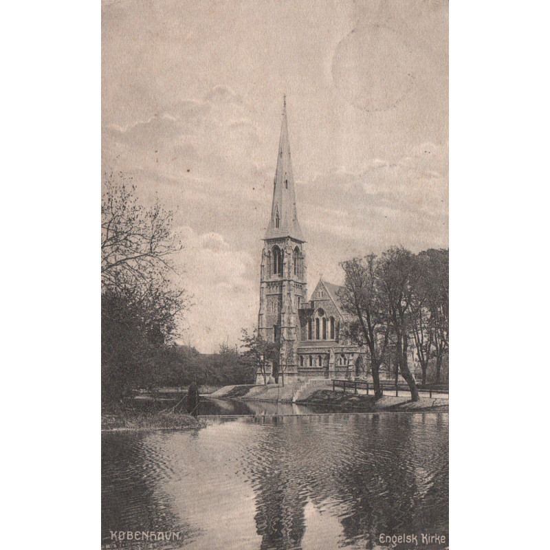 København. Engelsk Kirke, annulleret med Stj. st HOUBORG samt julemærke 1907 Lux stemplet