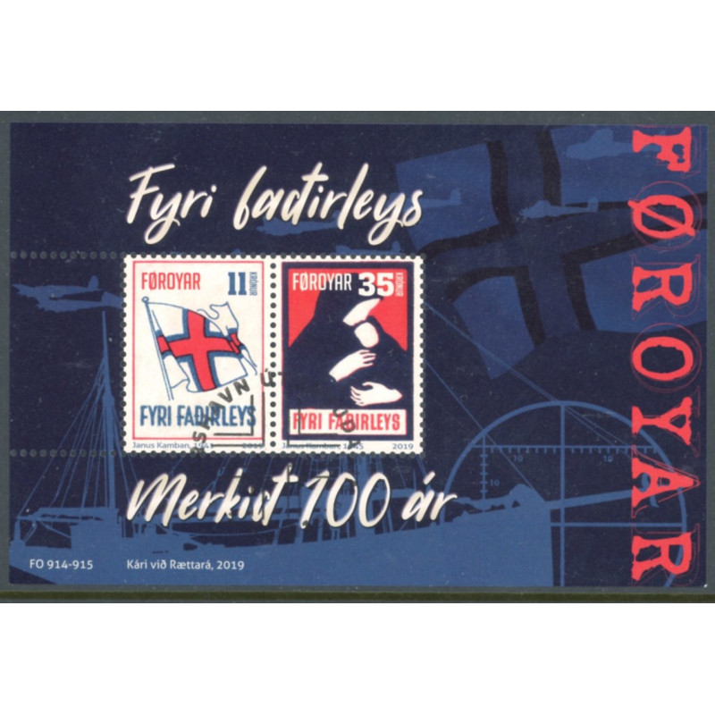 2019. For de faderløse, miniark. AFA nr. 949 **                                         , (o) Postfrisk stemplet