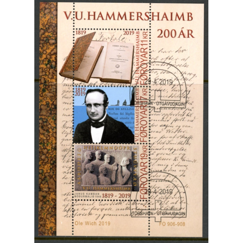 2019. V.U. Hammershaimb, miniark. AFA nr. 946 **                                         , (o) Postfrisk stemplet