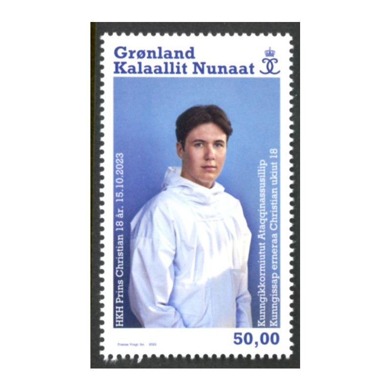 2023. Prins Christian 18 år, AFA nr. 946 **        (o)          postfrisk  stemplet FDC