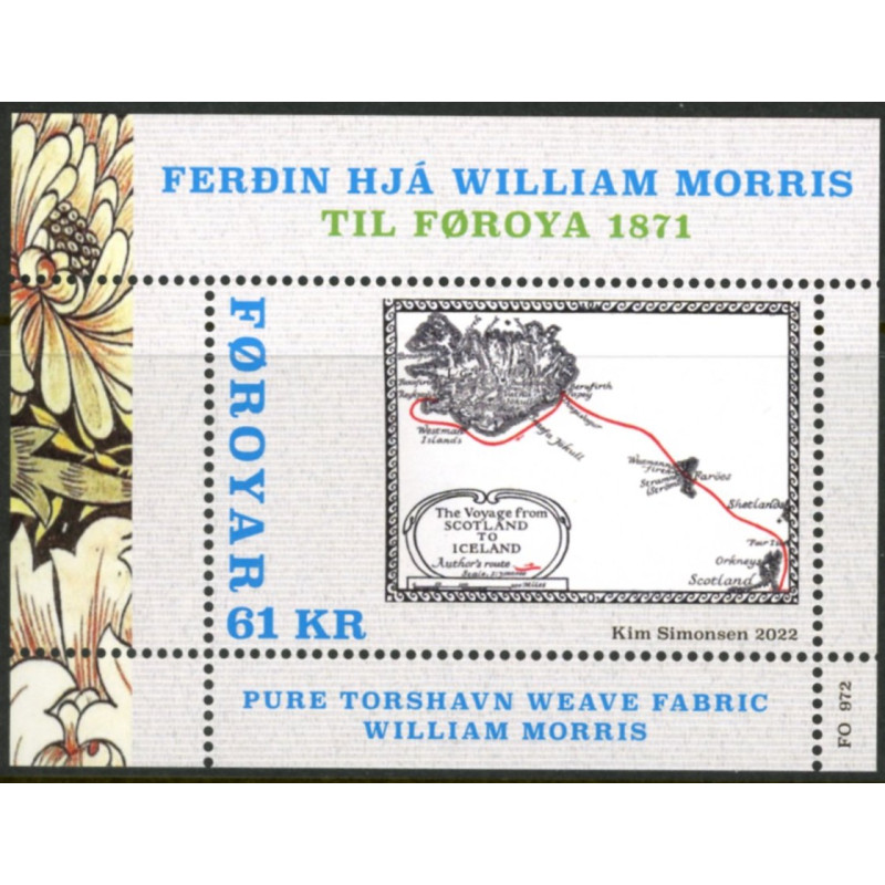 2022. William Morris, miniark AFA nr. 1011 **                , (o) Postfrisk stemplet