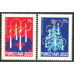 2022. Julefrimærker, AFA nr. 1031-32 **              , (o) Postfrisk stemplet