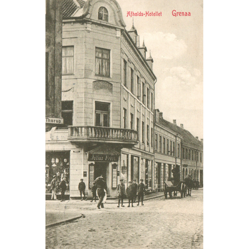 Grenaa. Afholds-Hotellet, brugt med julemærker 1908