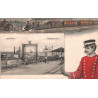 Fredericia. Færgehavnen med tog og postbud, brugt med julemærke 1907