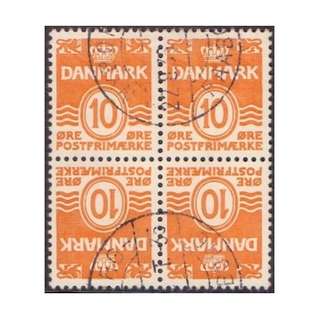 Danmark Tête-bêche 3 **/NHM stemplet/used 4-blok/block of four